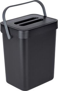 WENKO Mini afvalbakje ophangbaar - Zwart - Ophangen zonder boren, Met deksel