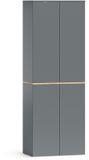 Vicco Hoge kast Viktor, Antraciet/Goudkleurig Eiken, 68 x 188.6 cm