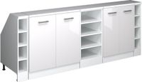 Vicco Rion Kastenset voor schuine wand – 210 cm Set van 5 kastrompen 60 cm diepte Wit Hoogglans