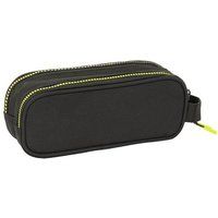 Safta MUNICH BEAT Dubbel etui voor kinderen, ideaal voor kinderen van schoolleeftijd, comfortabel en veelzijdig, kwaliteit en duurzaamheid, 21 x 6 x 8 cm, zwart, Zwart, Standaard, casual