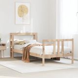 vidaXL Bedframe met hoofdbord massief grenenhout 75x190 cm