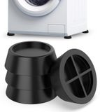 Merkloos Trillingsdempers wasmachine - Rubber - Zwart - 4 stuks - Antislip voetjes