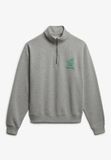 Superdry Country Club Crest Halve Rits Sweater Dames Grey Marl