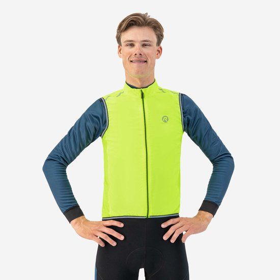 Rogelli Core Mouwloos Fietsvest Heren - Winddicht - Fluorgeel - 3XL