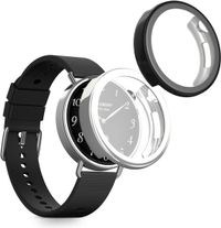 kwmobile 2x housse de montre connectée compatible avec Xiaomi Watch S4 41mm - Coque de montre de sport en silicone - Étui de suivi d'activité en noir / argent