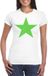 Bellatio Decorations Dames T-shirt - Ster - Wit/Groen Glitter - Maat M