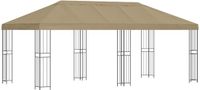 vidaXL Tuinpaviljoen 6 x 3 m Beige Polyester en Staal