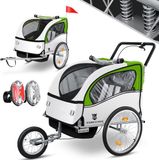 Viking Choice Fietskar Kind - Fietsaanhanger 2-zits - Veerdemping - Lime Groen/Grijs