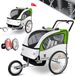 Viking Choice Fietskar Kind - Fietsaanhanger 2-zits - Veerdemping - Lime Groen/Grijs