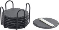 Set de sous-verres en ardoise sans marque - Rond Ø 10 cm
