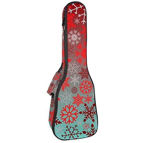 Mersov Tenor Ukulele Gigbag Waterdichte Ukelele Case Gewatteerde Rugzak, Geweldig voor Sopraan Concert (21/23/24") Rode Sneeuwvlok