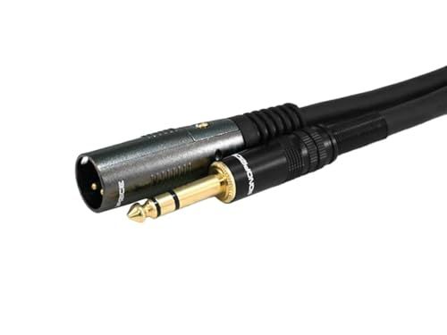 Monoprice 6ft XLR Male to 1/4" TRS Male Cable - Premier Series - 16AWG - Gold Plated