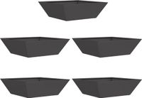 vidaXL Plantenbak 5 stuks Zwart 50 x 50 x 15 cm Koudgewalst staal