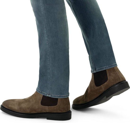 Manfield Heren Taupe Suède Chelsea Boots Maat 46