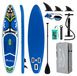 Planche de SUP gonflable - Set de stand-up paddleboard - 350x84x15 cm - Pagaie réglable - Pompe, sac à dos, filaire, sac étanche - Pour adultes
