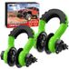 Nilight 3/4 "D-ringbeugel met sleeppoelie 2 stuks 4,75 ton (1600 lbs) 7/8 "Pin Heavy Duty Off Road Recovery Beugel met Isolatoren Wasset voor Jeep Truck Tractor Voertuig ATV UTV, Groen