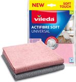 Vileda Actifibre Soft Universal reinigingsdoek - Set van 2 - Grijs/Roze