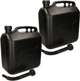 ProPlus Jerrycan - 2x stuks - 20 litre - Noir - avec bec verseur