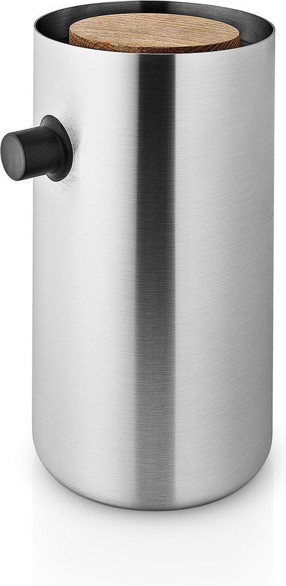Eva Solo Nordic Kitchen Thermoskan Vacuüm met Pomp 1,8 liter Eikenhout Grijs