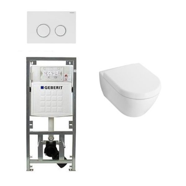 Villeroy & Boch Villeroy en boch Subway 2.0 Inbouwset met wandclosetpot wit soft close zitting afdekplaat sigma20 wit