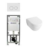 Villeroy & Boch Subway 2.0 Inbouwset met wandclosetpot wit soft close zitting afdekplaat sigma20 wit