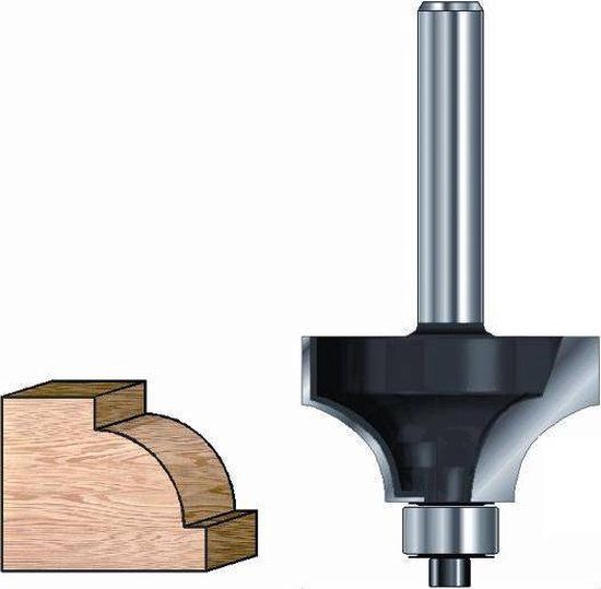 ENT Kwartrondfrees HM R10 met lager, Kolf 12mm