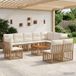 Maison Exclusive - Ensemble de jardin, 11 pièces. Fabriqué en polyester naturel et crème