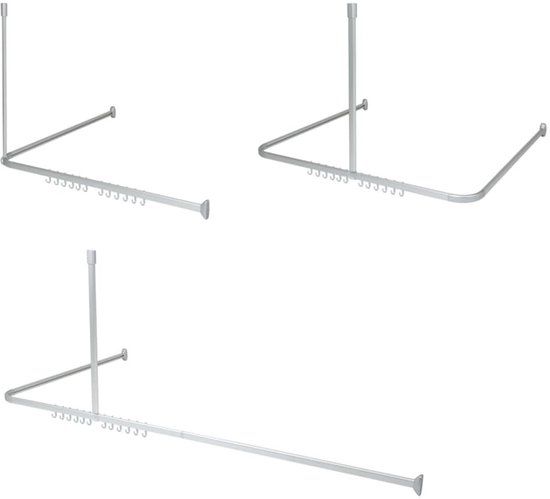 Sealskin Easy Roll Douchegordijnstangset - 90x90x90 cm - Mat aluminium - Zilver