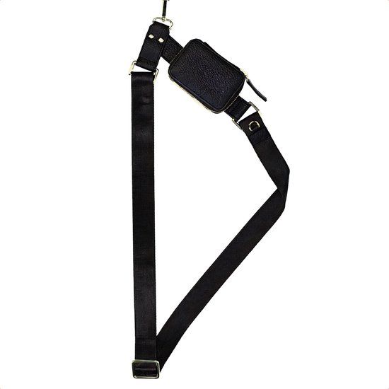 Selencia Universeel Telefoontasje met koord - Telefoon Ketting - GSM Koord - Midnight Black