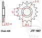 JT Sprockets Pignon standard en acier pour moto 428 Husqvarna TC 85 / KTM 85 SX 14T
