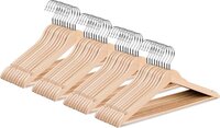 Wicotex Houten Kledinghangers - Set van 40 - Naturel - Met Rok Inkepingen & Broekspijpen