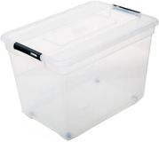 5five opberg kist met deksel - Solutions Box - 100 liter - 67 x 48 x 46 cm - kunststof - transparant