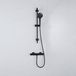 Adema Sparkle 2.0 Doucheset - thermostaatkraan - 70cm glijstang - ronde handdouche - metalen doucheslang - mat zwart