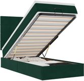 vidaXL Ottoman Bed with Mattresses 90x200cm Velvet Dark Green