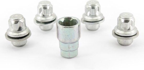 H&R Wielslotenset M12x1.50 - Vlak - 4 slotmoeren incl. adapter