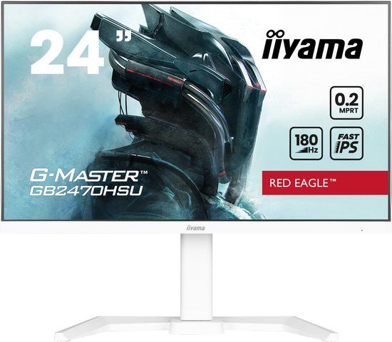 iiyama G-Master Red Eagle GB2470HSU-W6 - 23.8" 180Hz Full HD Gaming Monitor - White