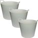 Talen Tools Seau/panier à linge/bac flexible - 3x pièces - blanc - 20 litres