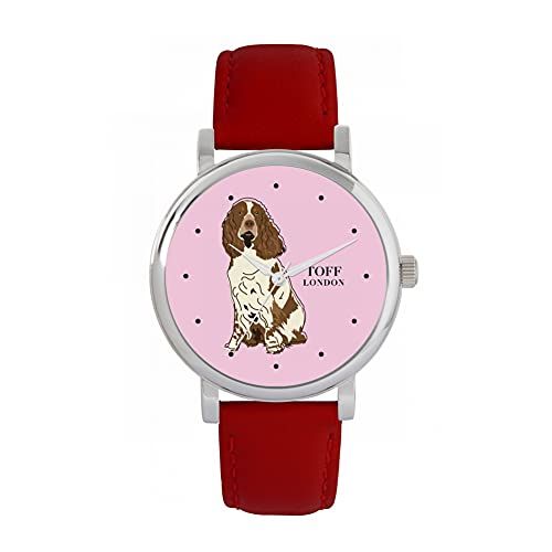 Toff London Bruin Wit Springer Spaniel Hondenhorloge - 5059656647874