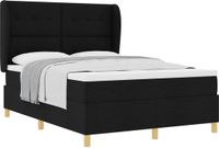 vidaXL Boxspringbed met hoofdeinde, Zwart, 200 x 160 cm, Stof