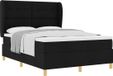 vidaXL Boxspringbed met hoofdeinde, Zwart, 200 x 160 cm, Stof