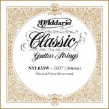 D'Addario NYL033W Single String Concert Guitar Wound .033 Silver
