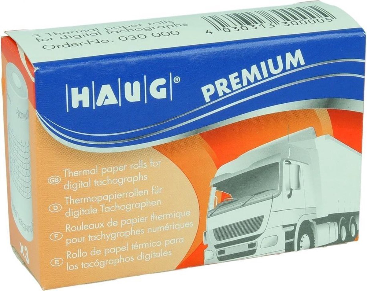 Haug Tachograafrollen Premium - 3 rollen