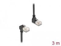 Delock RJ45 Network Cable Cat.6A S/FTP Slim 90° downwards / downwards angled 3 m black