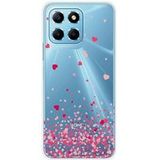 1001 coques Huawei Honor X8 5G Confettis de coeurs rose bedrukt siliconen hoesje