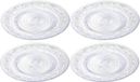 Plasticforte Assiettes de dîner incassables - 4x - plastique - style cristal - transparent - D25 cm