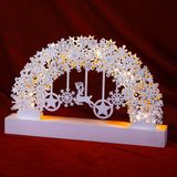 Kerstboog Sneeuwvlokken LED - Batterij - Warm wit - Wit - Hout