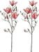 Mica Decorations Kunstbloem - 2x - Magnolia beverboom - roze - 80 cm - kunsttak