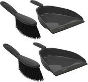 ProPlus 2x Grijze stoffer en blik set kunststof 22 x 33 cm - ProPlus