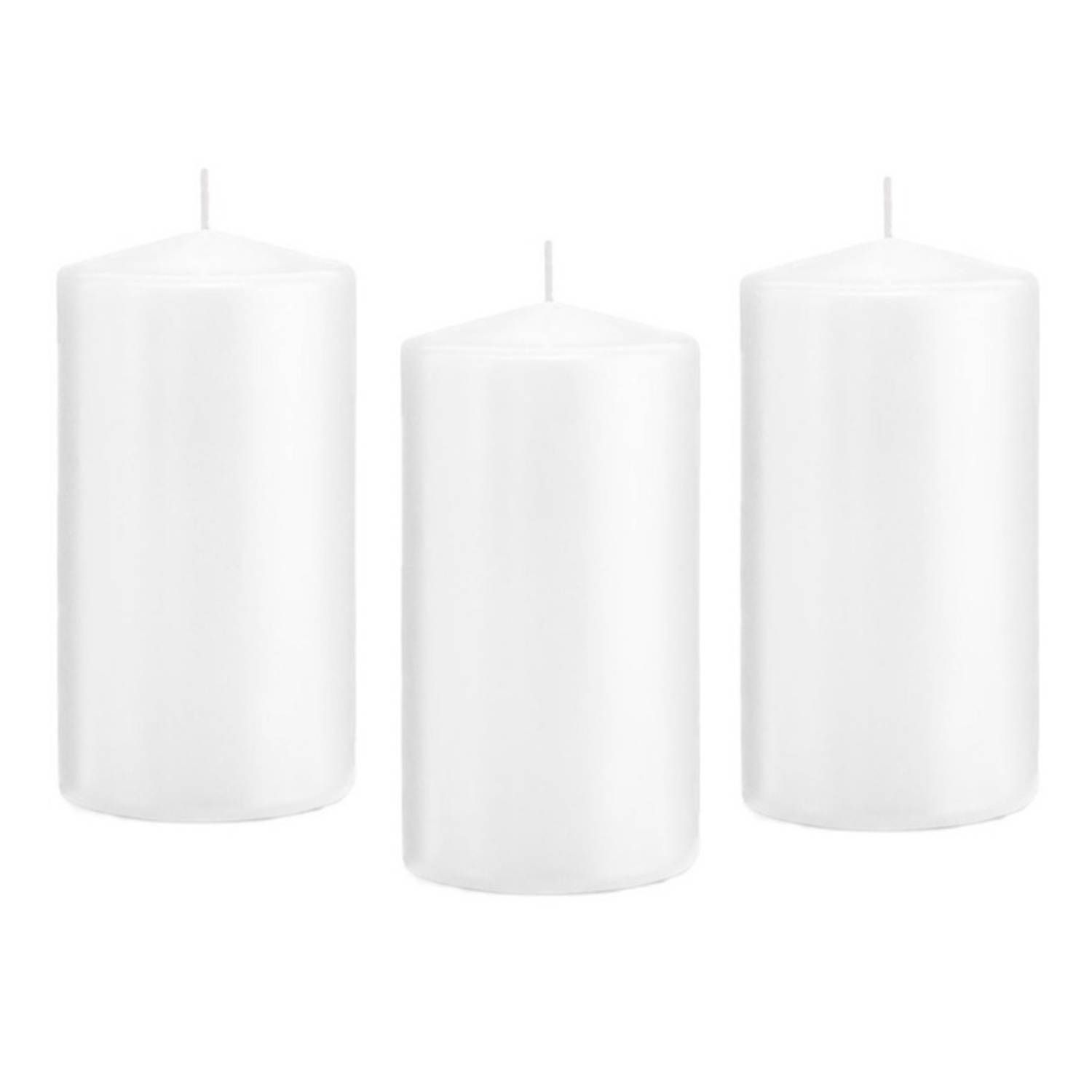 Trend Candles Witte cilinderkaarsen 8 x 15 cm - 69 branduren - Geurloos