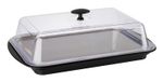 APS-Germany® Serveerschaal - Incl. 2 Koelelementen - Serveerset - Met Deksel - Gekoeld - Zwart - Rechthoek - 43cm